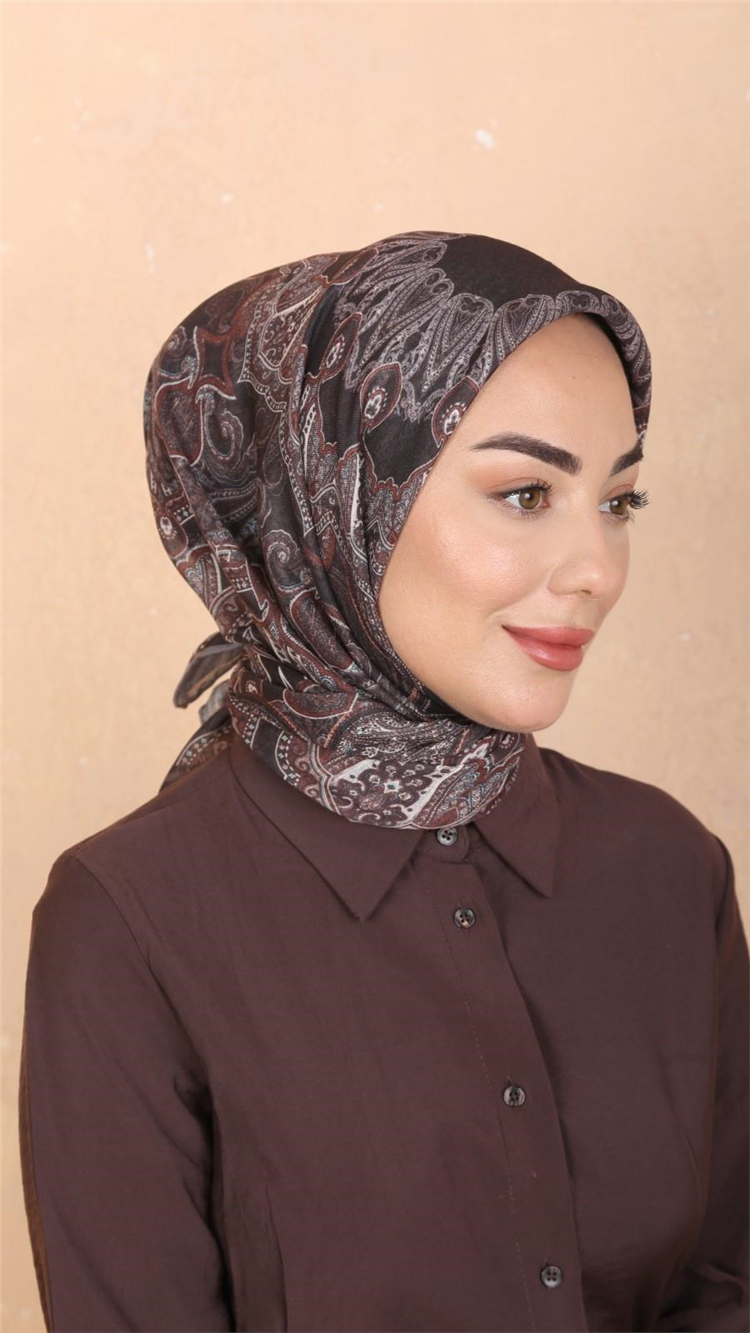 Lo'cella Pamuklu Soft Eşarp 4548-1 Kahve 