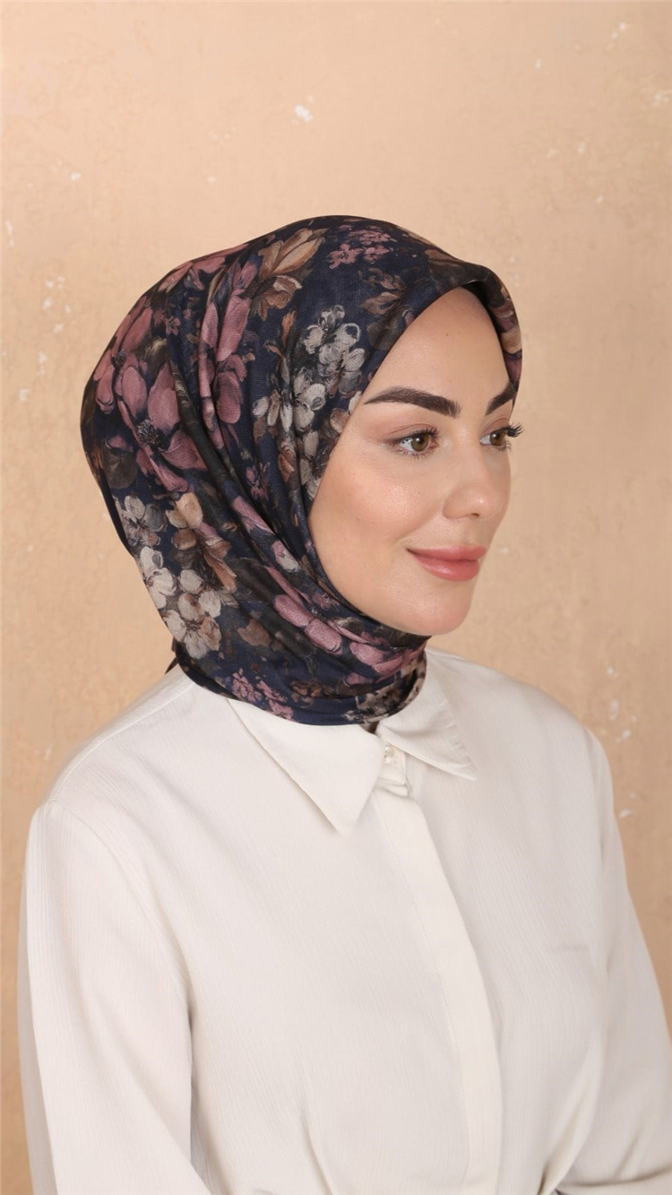 Lo'cella Pamuklu Soft Eşarp 4549-10 Koyu Lacivert 