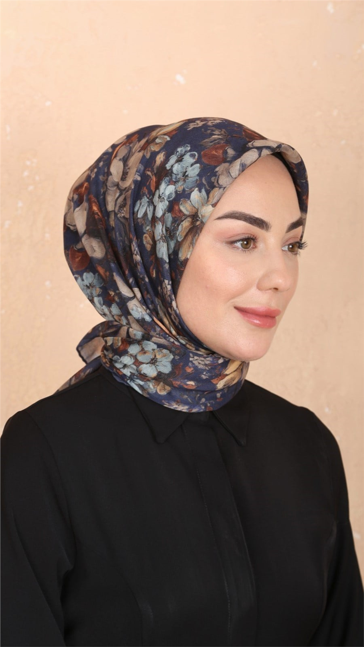 Lo'cella Pamuklu Soft Eşarp 4549-12 Lacivert 