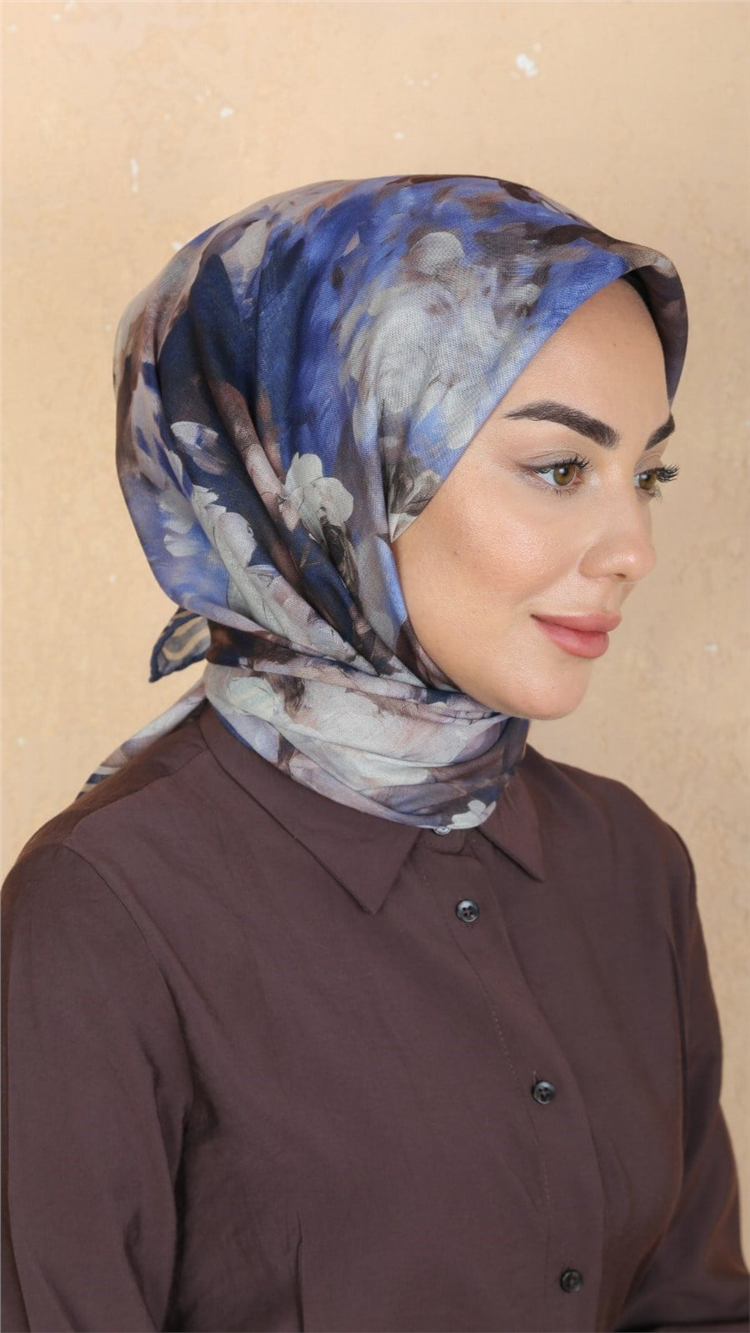Lo'cella Pamuklu Soft Eşarp 4552-9 Lacivert 