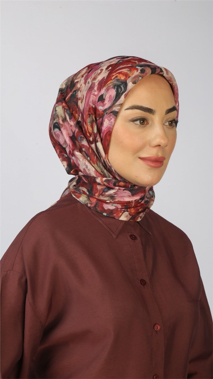 Lo'cella Pamuklu Soft Eşarp 4553-7 Pembe