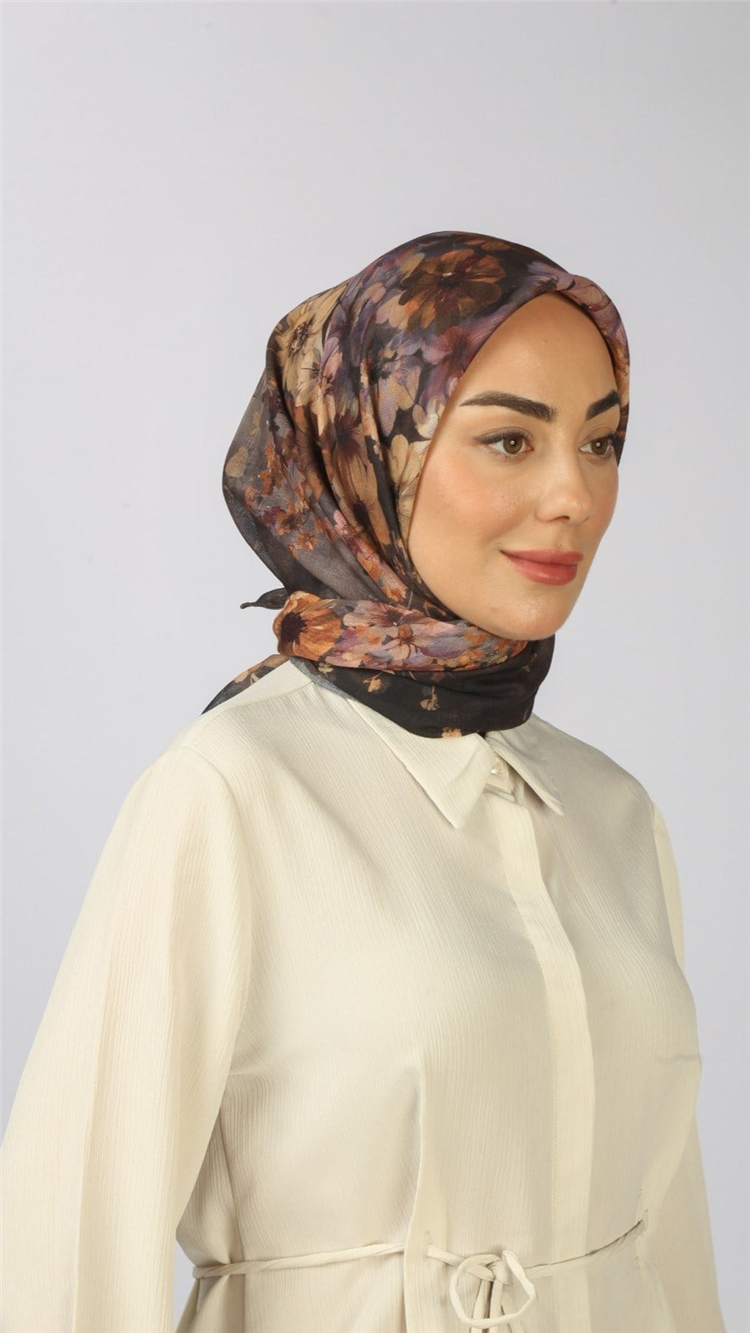 Lo'cella Pamuklu Soft Eşarp 4554-9 Kahve 