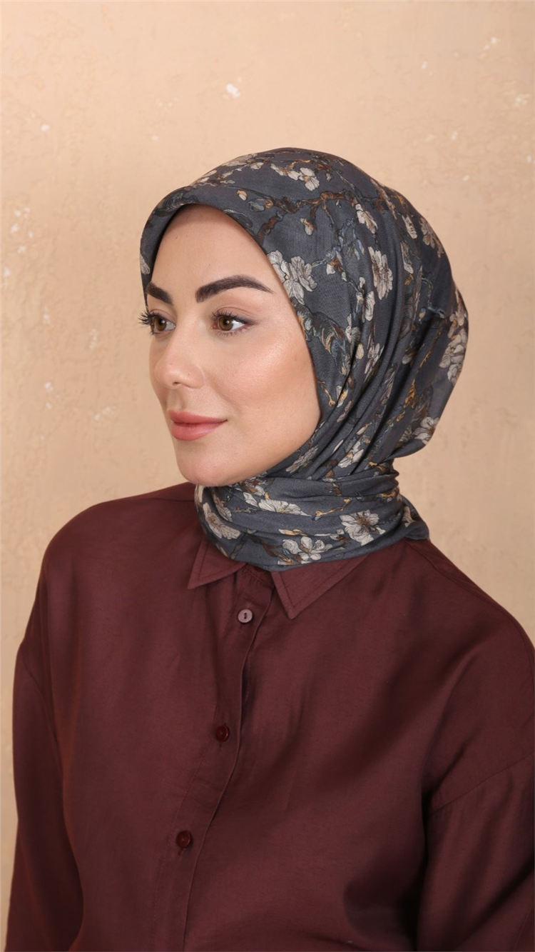 Lo'cella Pamuklu Soft Eşarp 4555-3 Gri 
