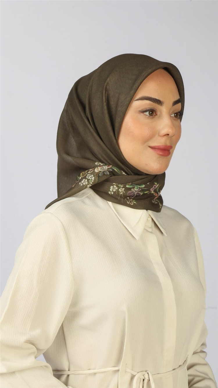 Lo'cella Pamuklu Soft Eşarp 4556-12 Yeşil 