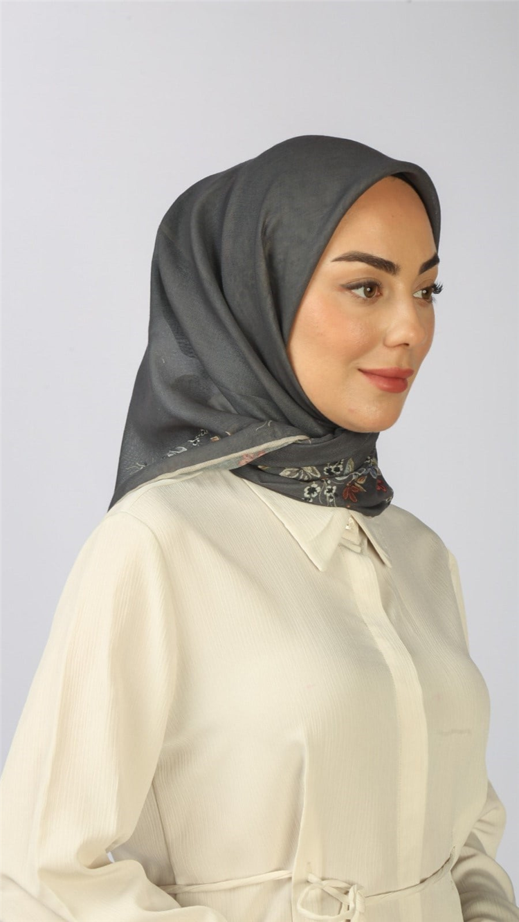 Lo'cella Pamuklu Soft Eşarp 4556-13 Gri
