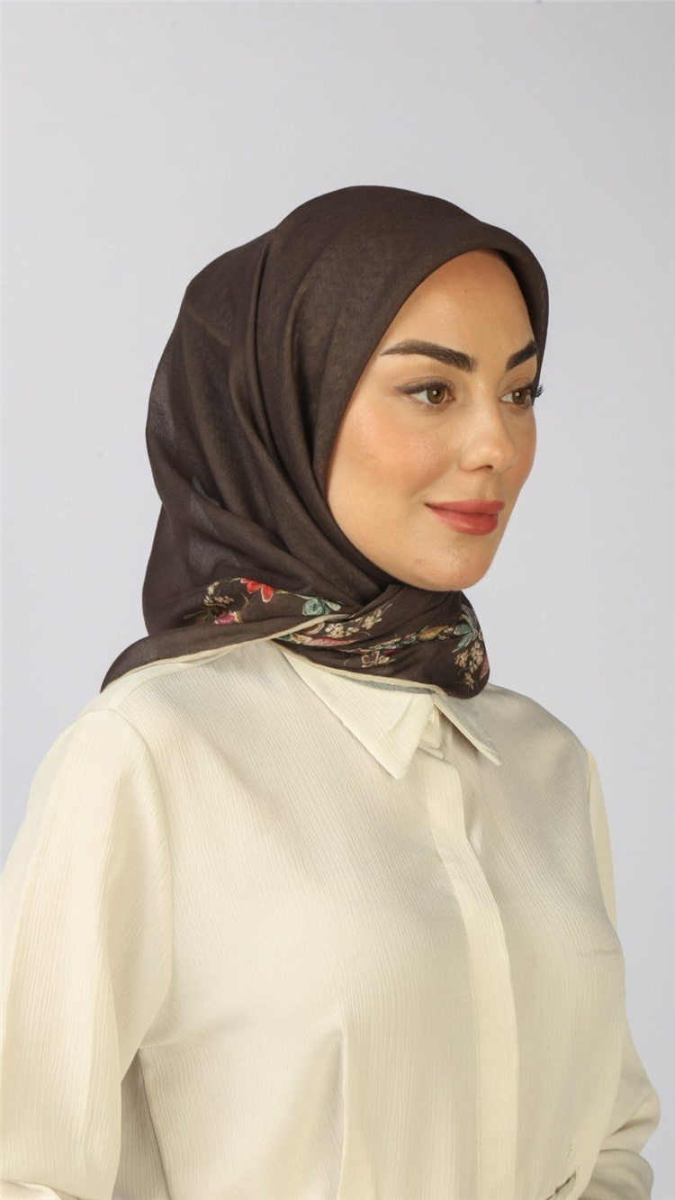 Lo'cella Pamuklu Soft Eşarp 4556-14 Kahve 