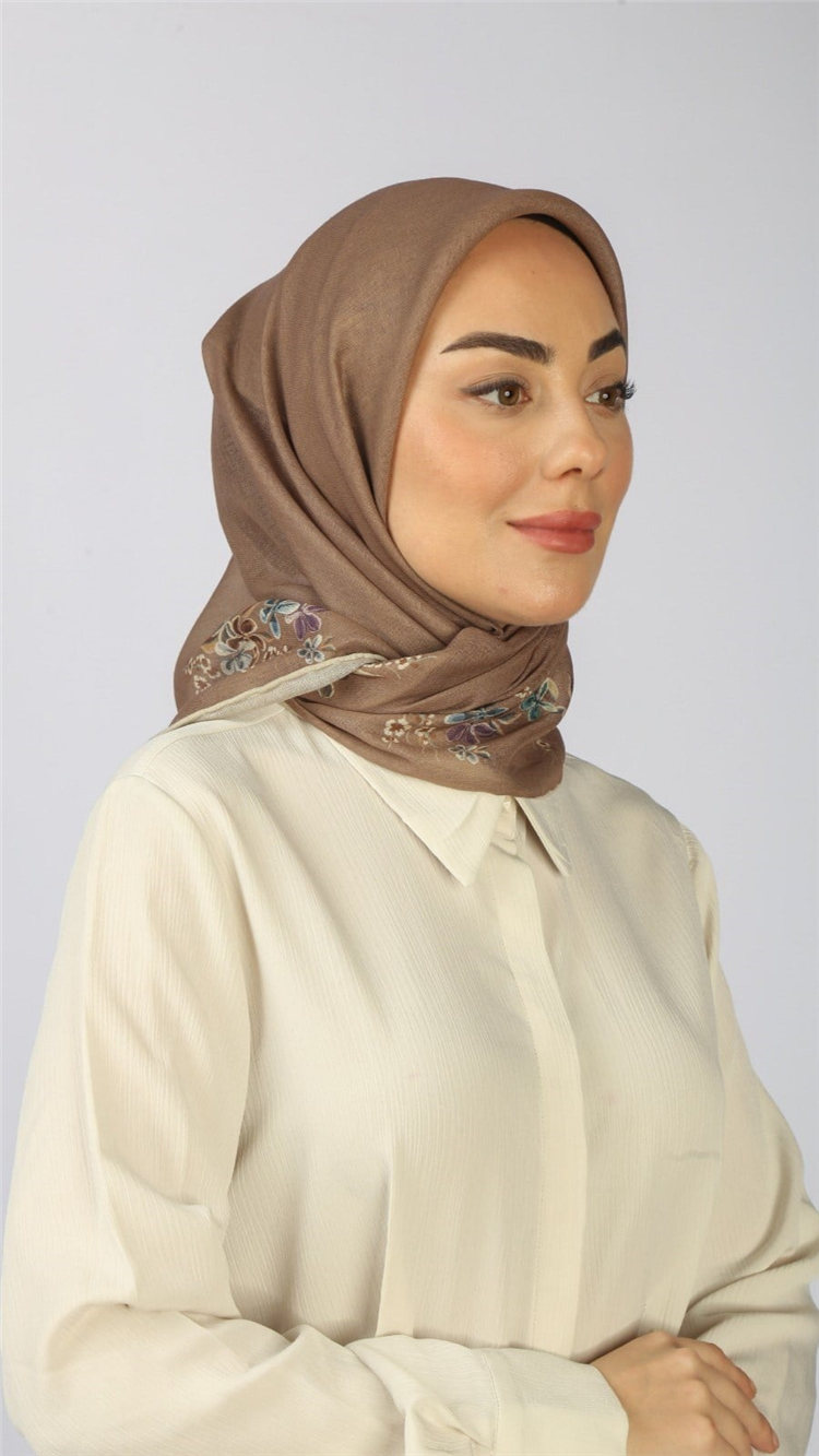 Lo'cella Pamuklu Soft Eşarp 4556-2 Karamel 