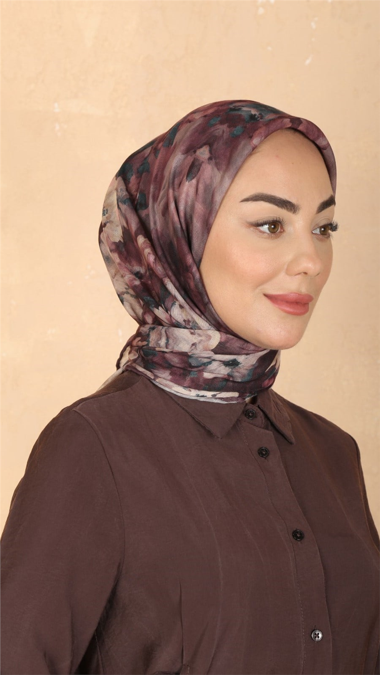 Lo'cella Pamuklu Soft Eşarp 4557-5 Mürdüm 