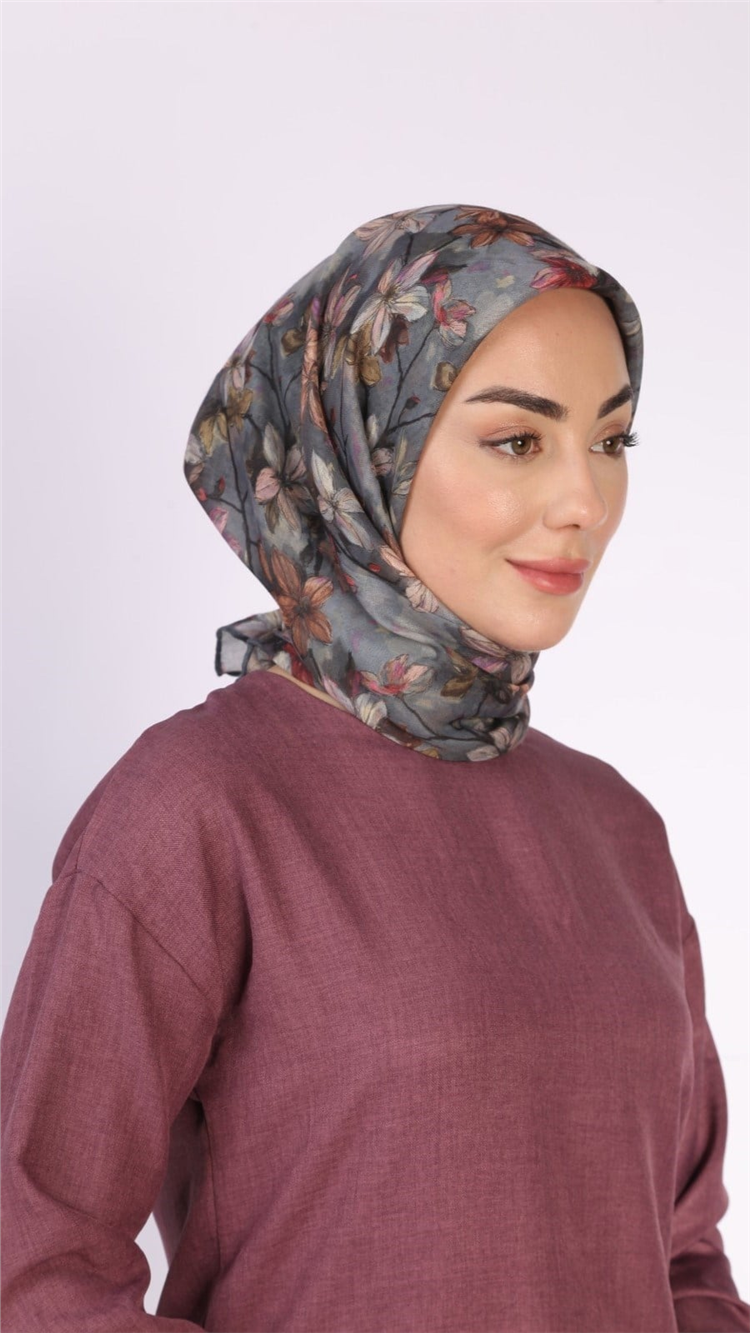 Lo'cella Pamuklu Soft Eşarp 4559-1 Gri 