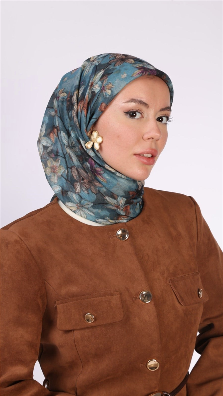 Lo'cella Pamuklu Soft Eşarp 4559-9 Deniz Mavisi 