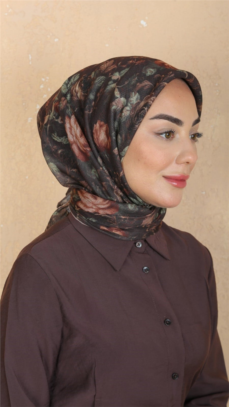 Lo'cella Pamuklu Soft Eşarp 4560-7 Kahve 