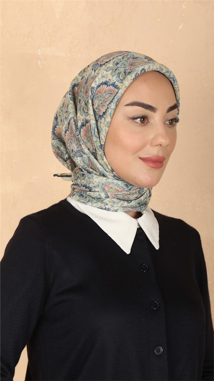 Lo'cella Pamuklu Soft Eşarp 4561-10 Mavi 