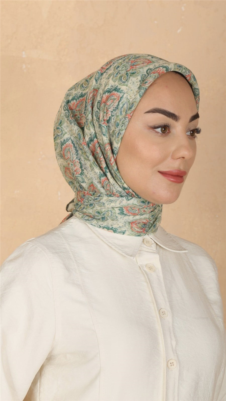 Lo'cella Pamuklu Soft Eşarp 4561-7 Canlı Yeşil 