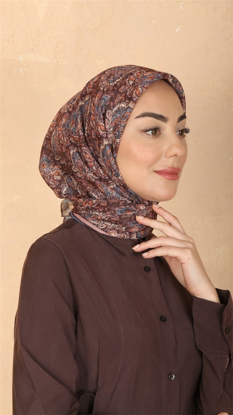 Lo'cella Pamuklu Soft Eşarp 4561-8 Kahve 