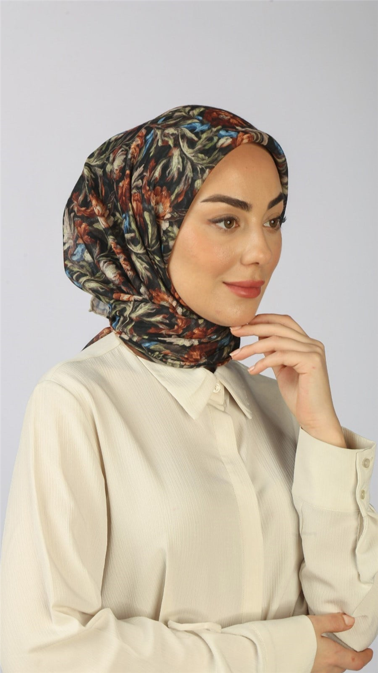 Lo'cella Pamuklu Soft Eşarp 4565-7 Siyah