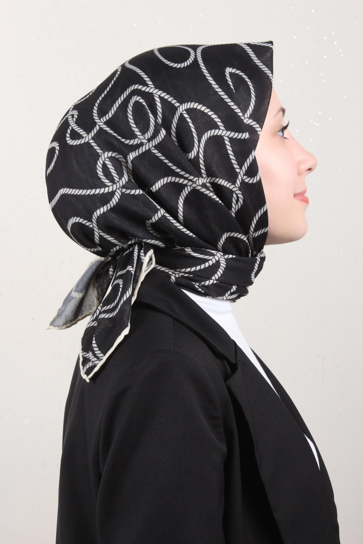 Lop'Res Pamuklu Soft Eşarp 4150-4 Siyah