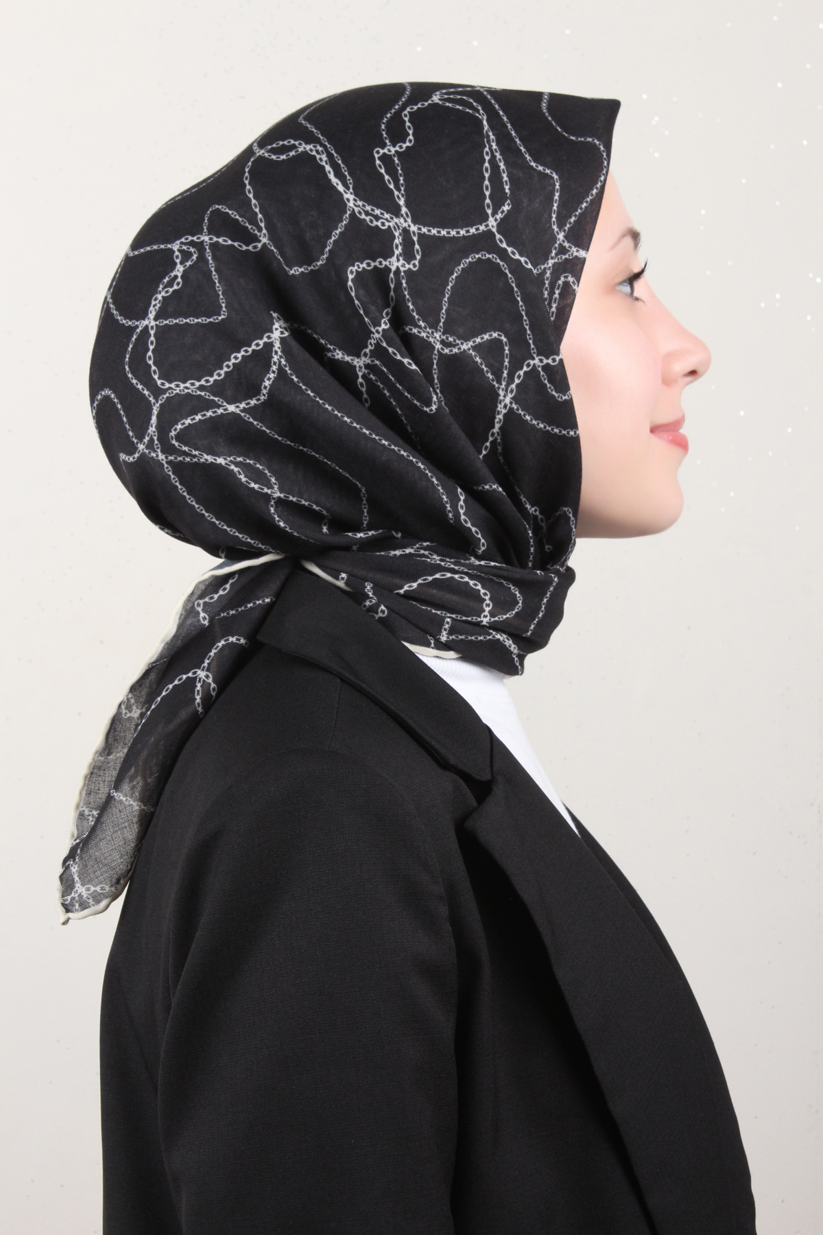 Lop'Res Pamuklu Soft Eşarp 4150-6 Siyah