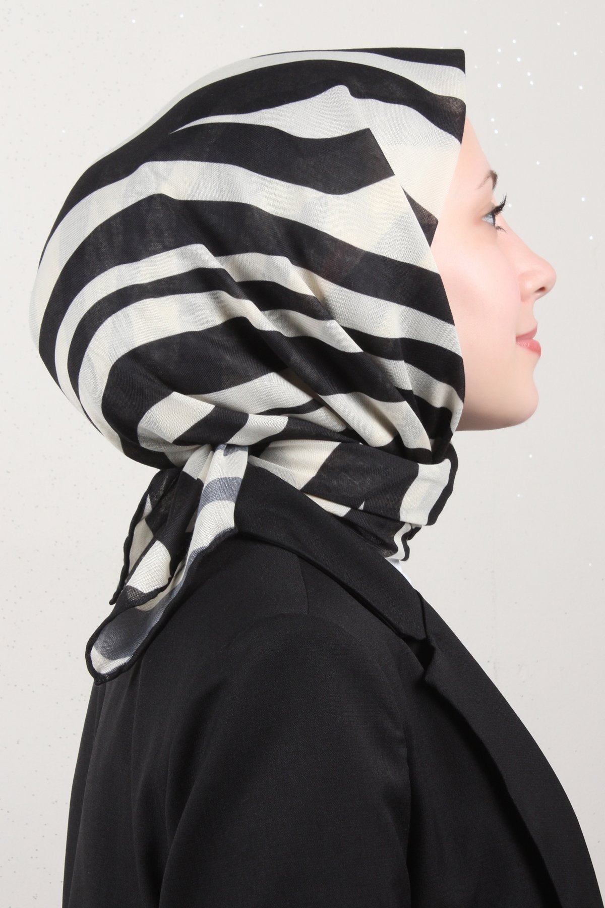 Lop'Res Pamuklu Soft Eşarp 4150-7 Siyah