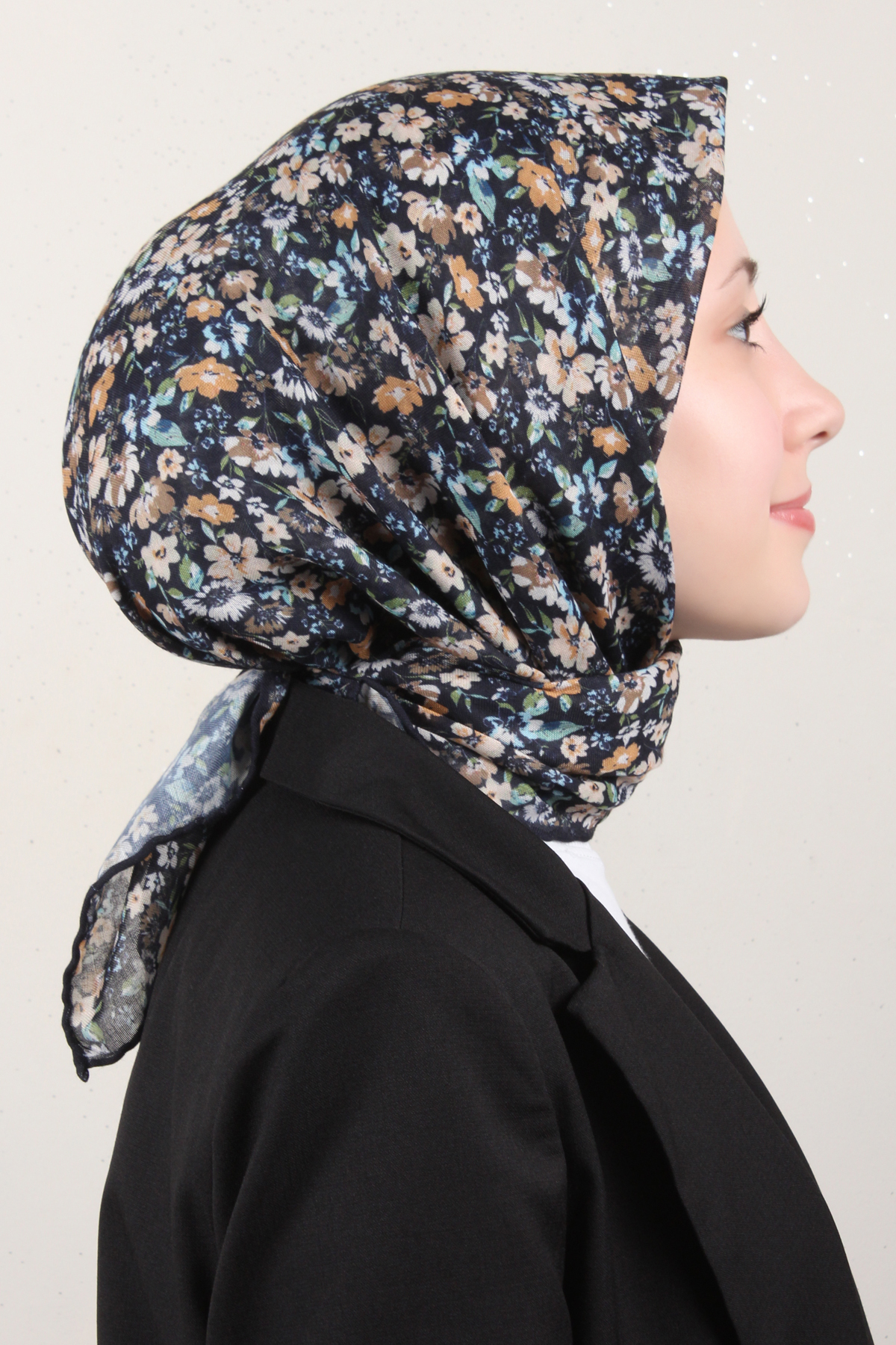 Lop'Res Pamuklu Soft Eşarp 4151-1 Lacivert