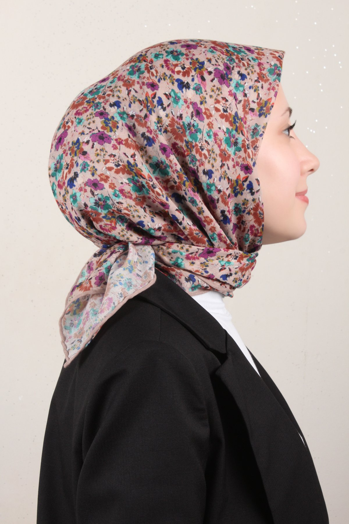 Lop'Res Pamuklu Soft Eşarp 4151-4 Bej