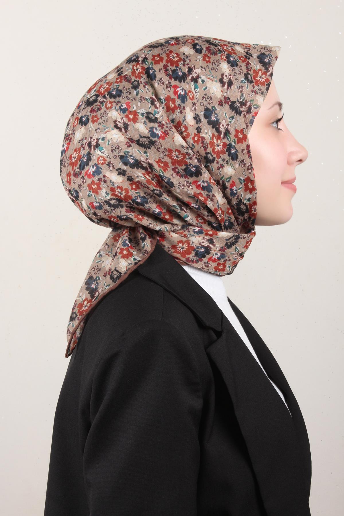 Lop'Res Pamuklu Soft Eşarp 4151-5 Kahverengi