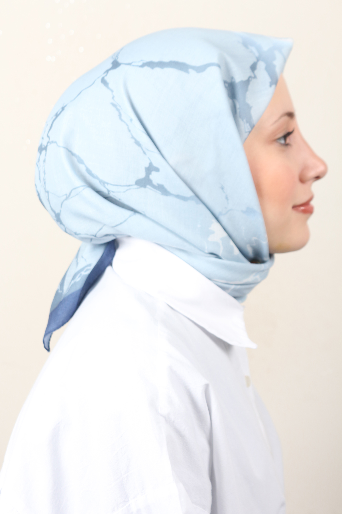 Lux Soft Pamuklu Eşarp 4040-169 Buz Mavisi 