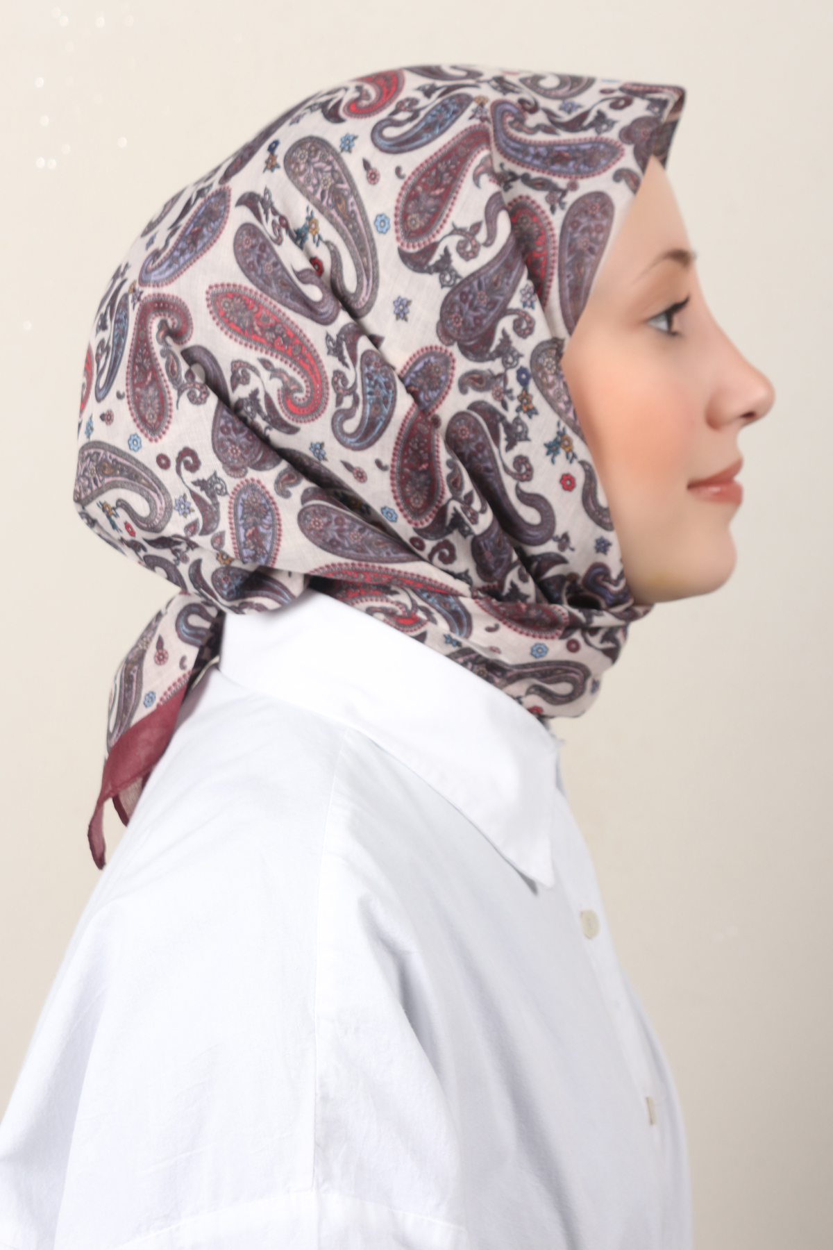 Lux Soft Pamuklu Eşarp 4040-175 Bordo 