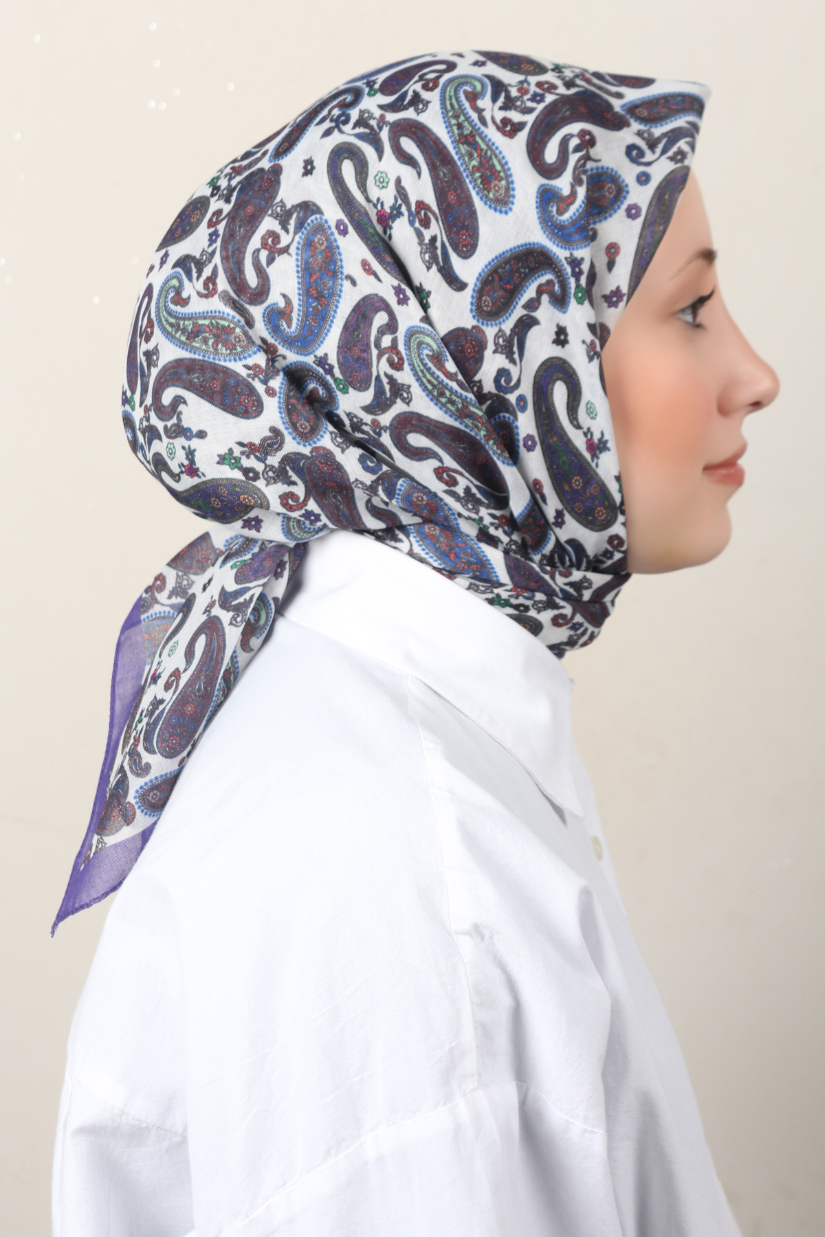 Lux Soft Pamuklu Eşarp 4040-184 Mor 