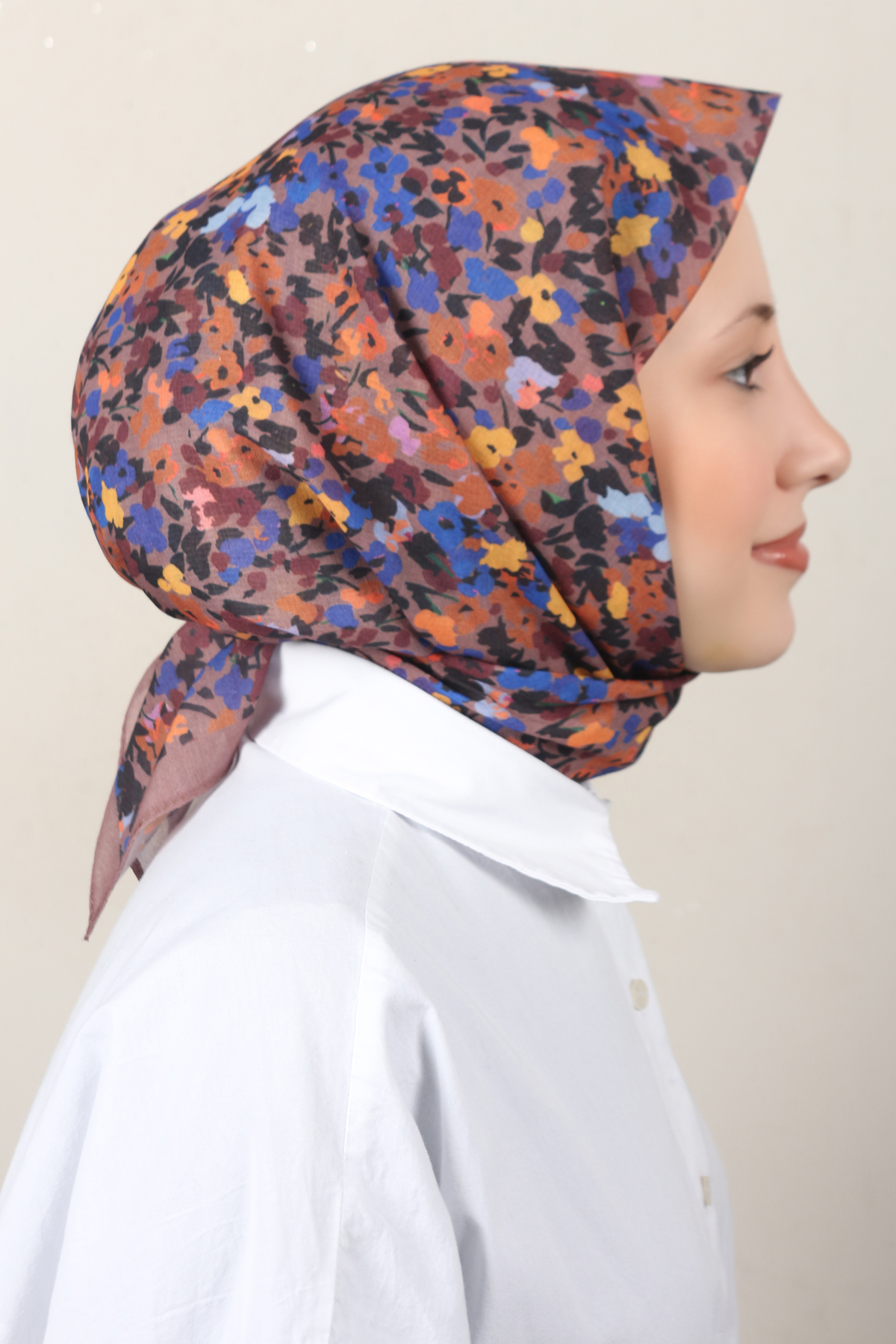 Lux Soft Pamuklu Eşarp 4040-198 Açık Kahve 