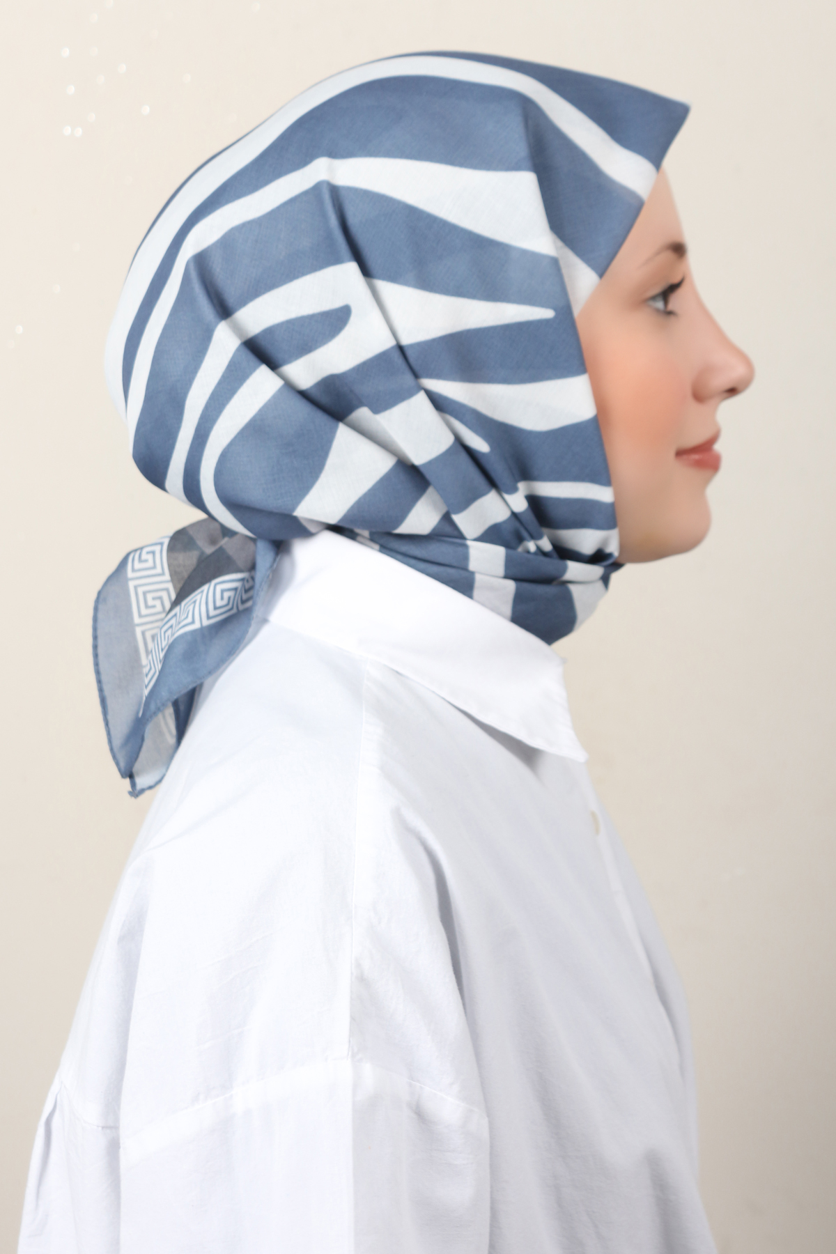 Lux Soft Pamuklu Eşarp 4040-210 İndigo 