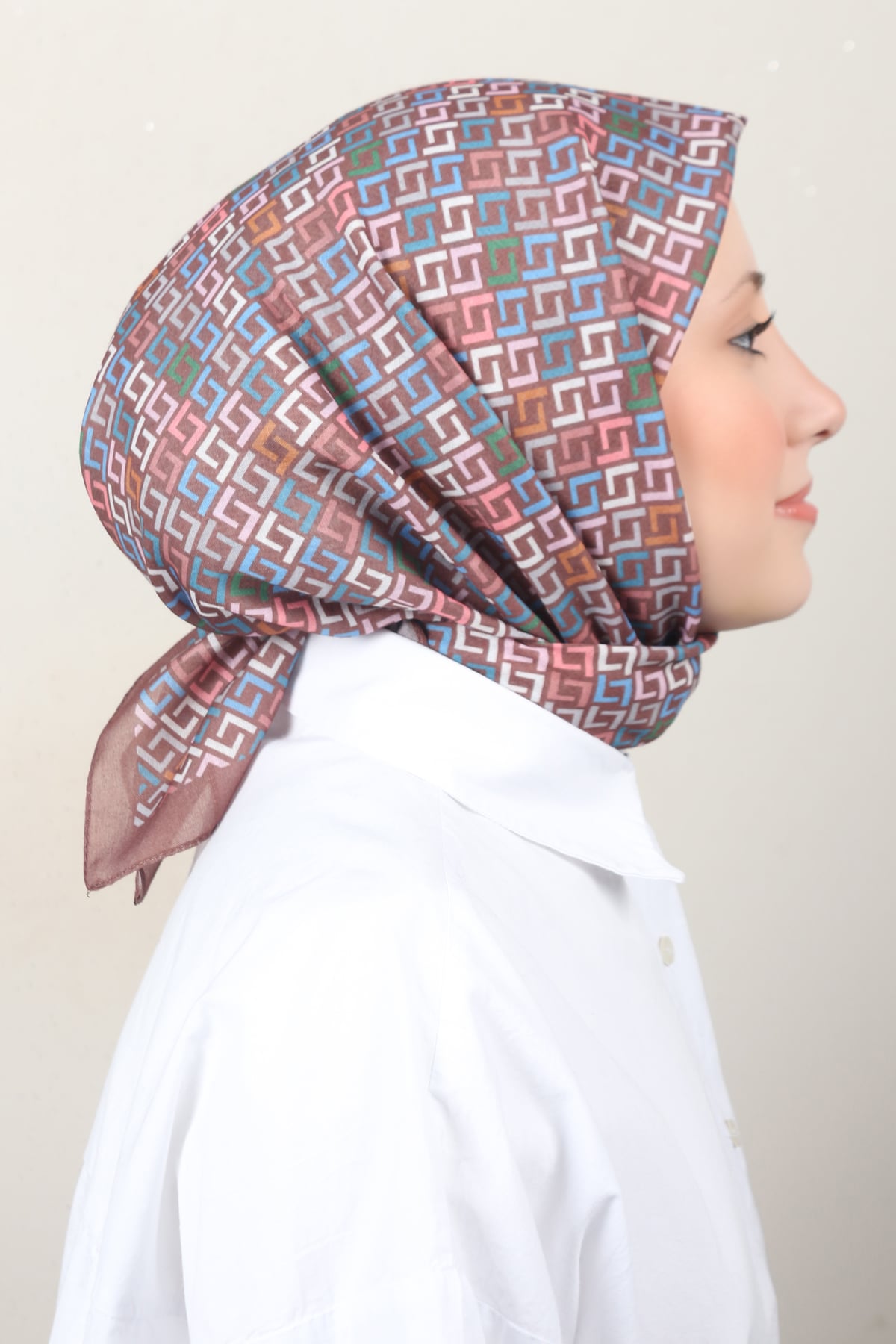 Lux Soft Pamuklu Eşarp 4040-216 Kahverengi 