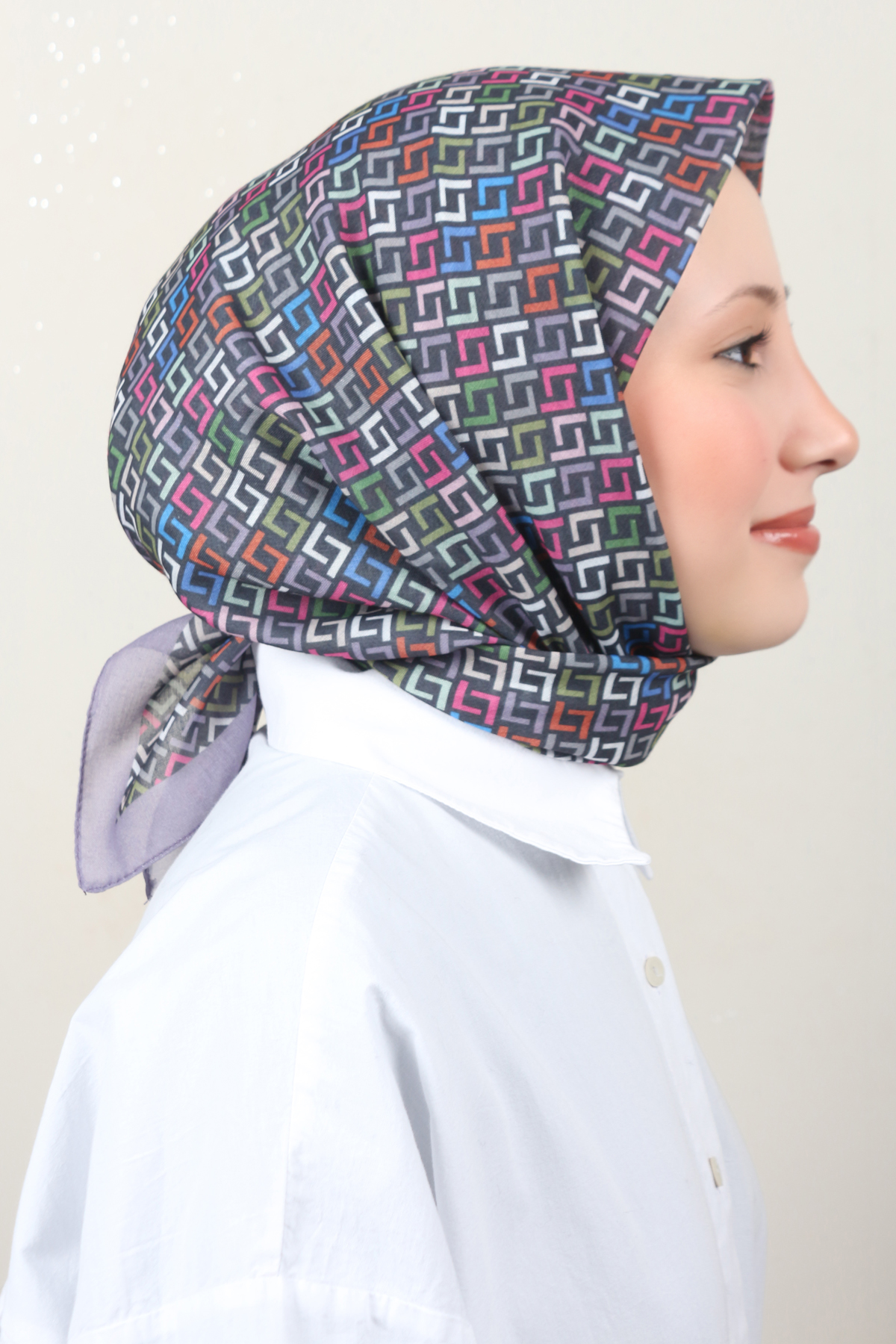 Lux Soft Pamuklu Eşarp 4040-221 Leylak 