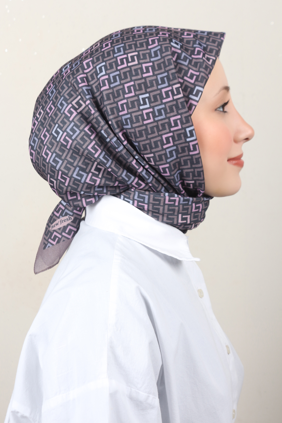 Lux Soft Pamuklu Eşarp 4040-224 Koyu Gri 