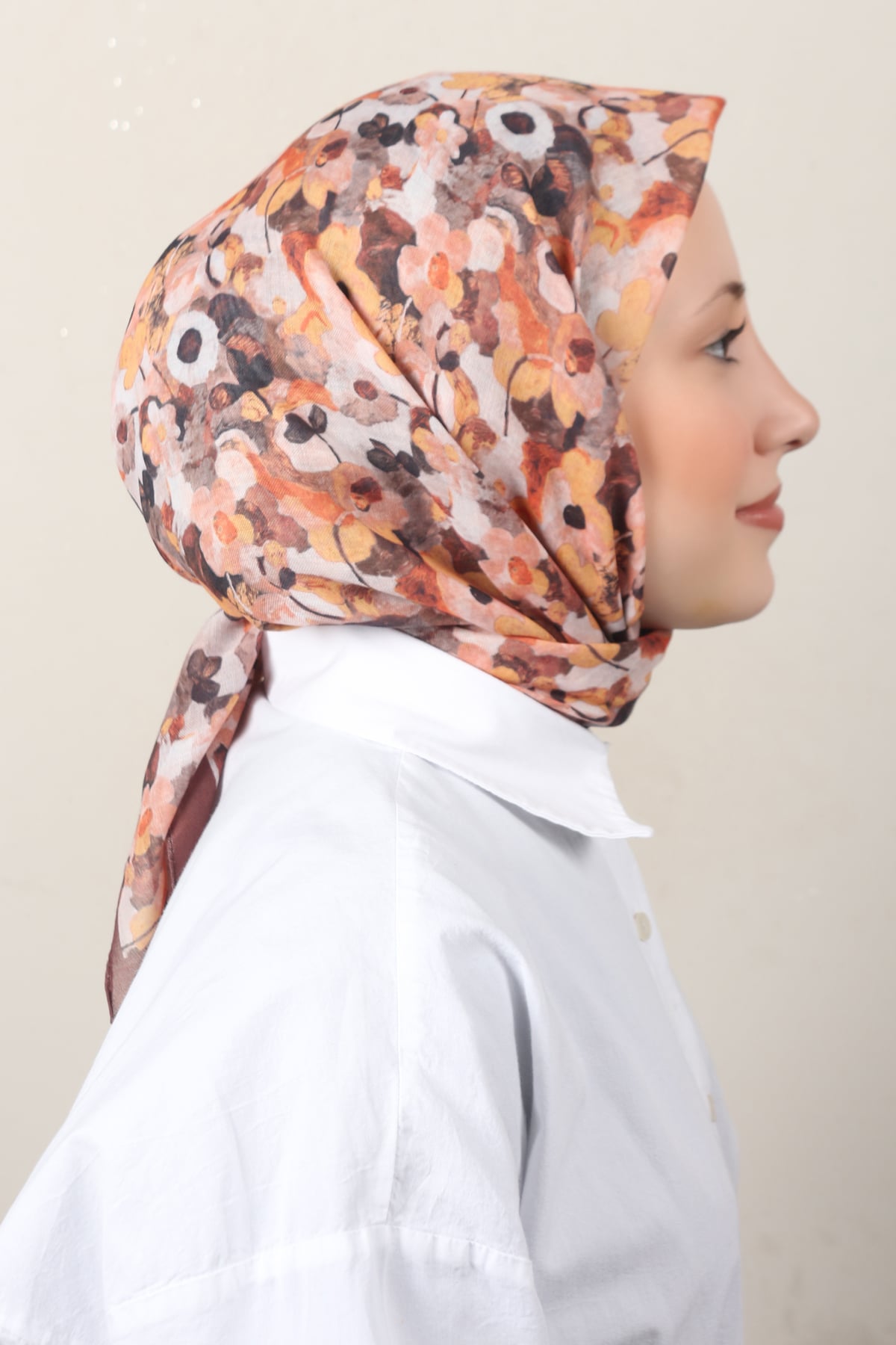 LuxSoft Pamuklu Eşarp 4040-246 Kahverengi 
