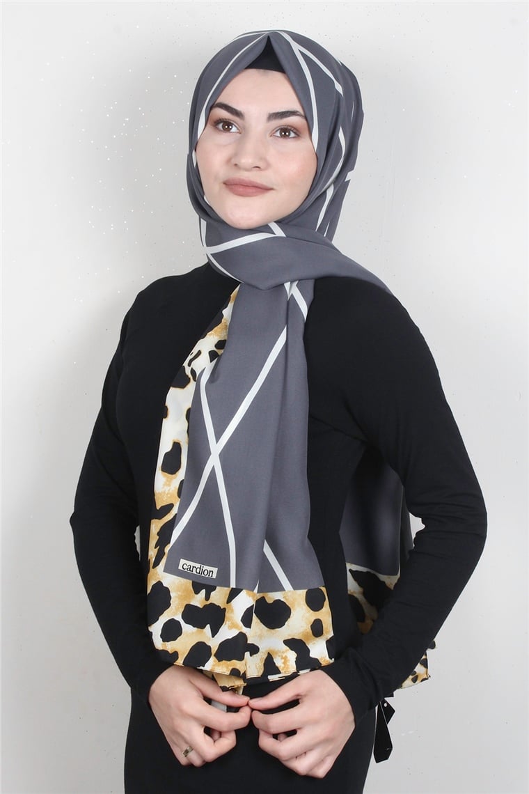 Medine Desenli Şal 1802-5 Füme