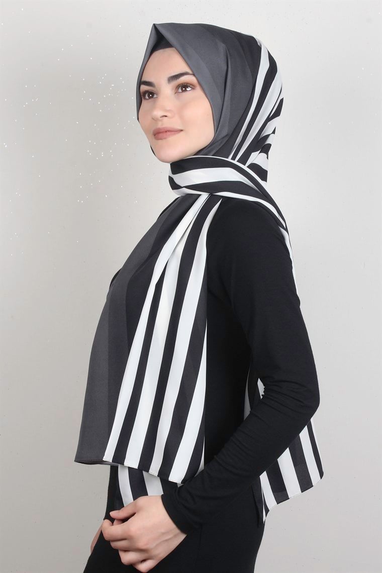 Medine Desenli Şal 1803-4 Füme