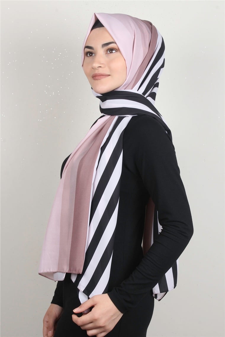 Medine Desenli Şal 1803-8 Pudra