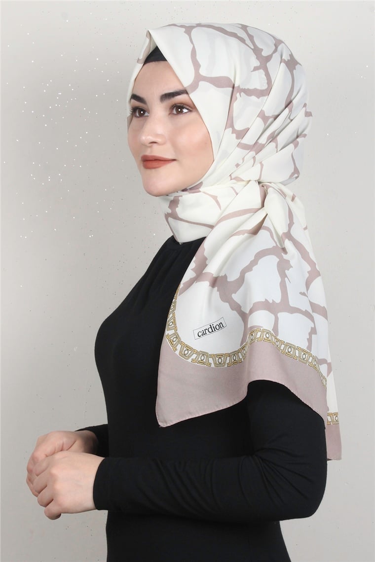 Medine Desenli Şal 1826-9 Taş Bej