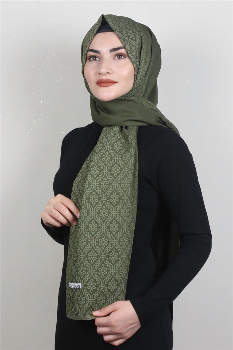 Medine Desenli Şal 1827-16 Haki