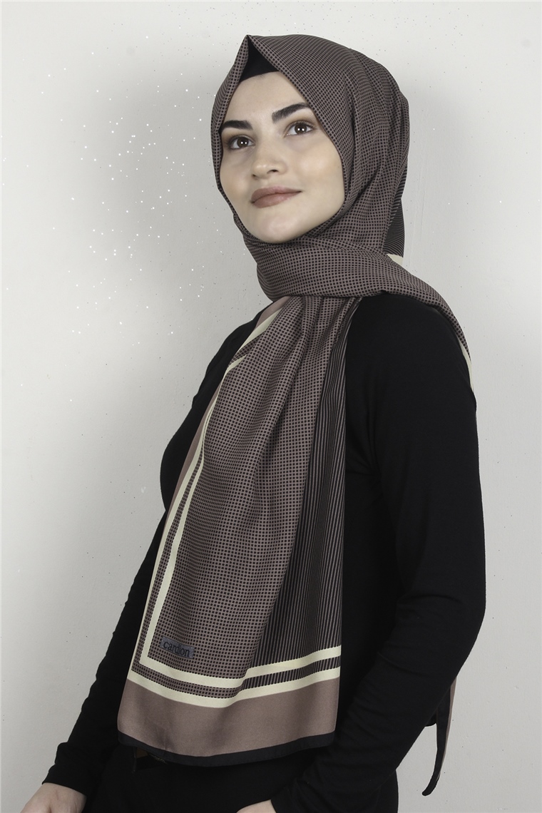 Medine Desenli Şal 1898-1 Sütlü Kahve
