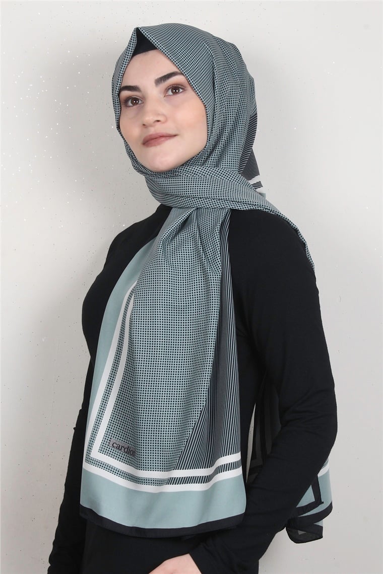 Medine Desenli Şal 1898-15 Küf Yeşili