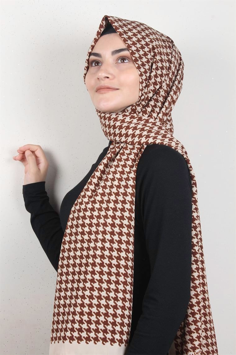Medine Desenli Şal 2418-2 Karamel