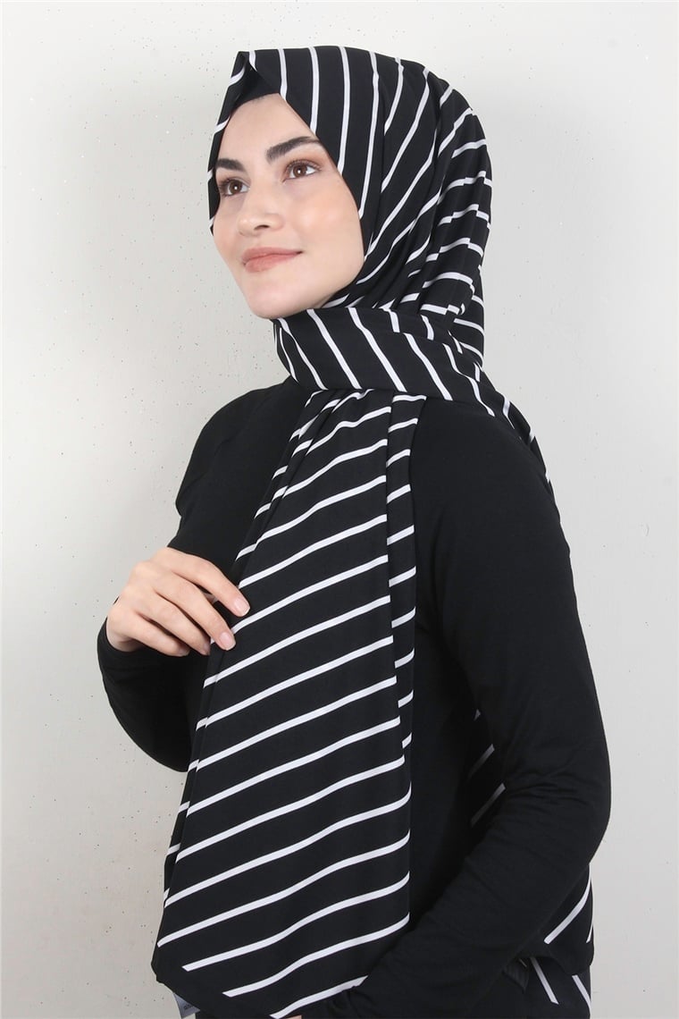 Medine Desenli Şal 2419-5  Siyah 