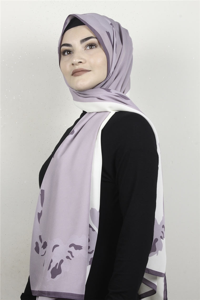 Medine Desenli Şal 2420-10 Lila