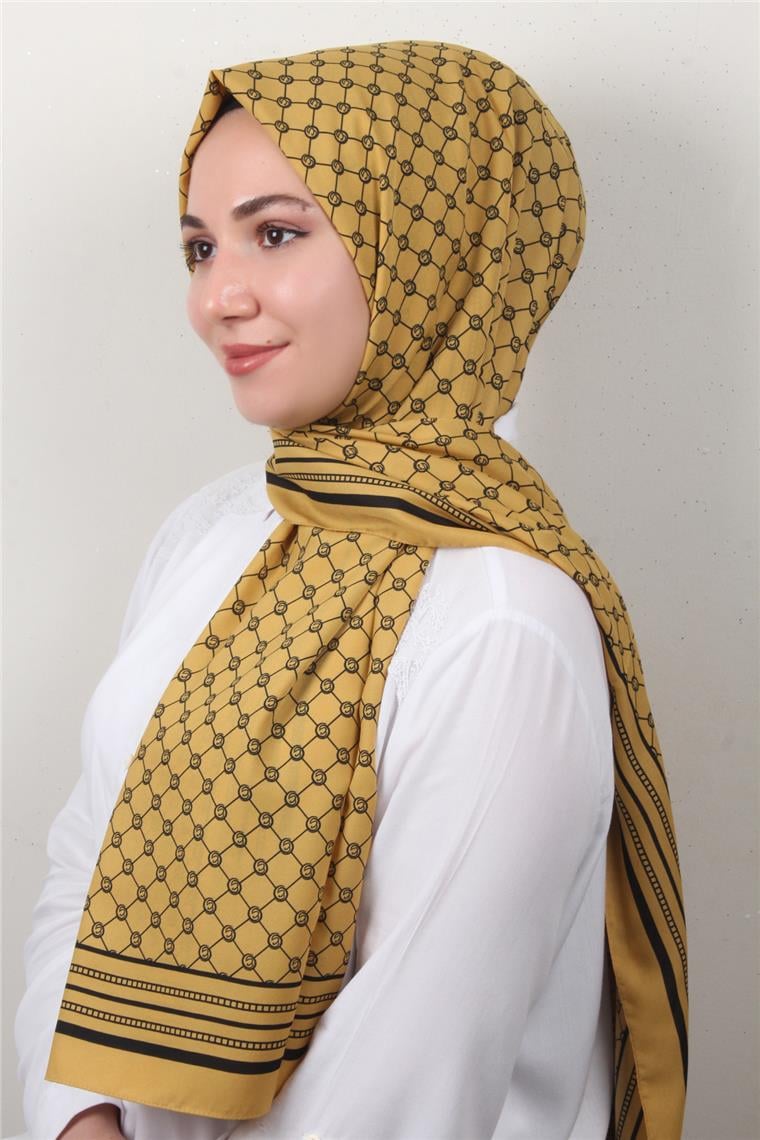 Medine Desenli Şal 2421-3 Hardal