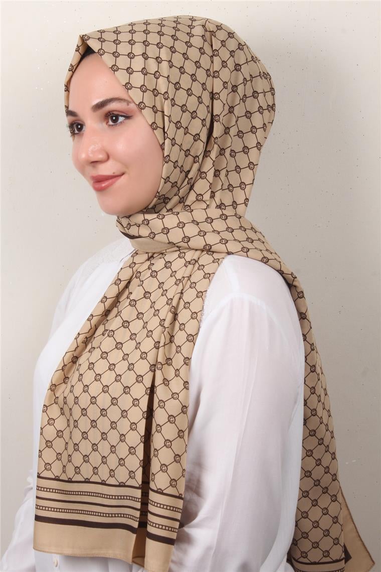 Medine Desenli Şal 2421-5 Sütlü Kahve