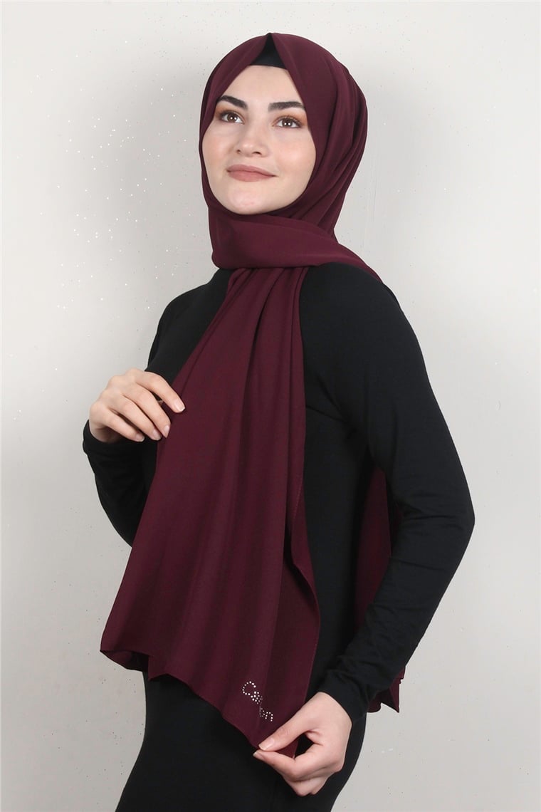 Medine İpeği Şal 1366-51 Bordo
