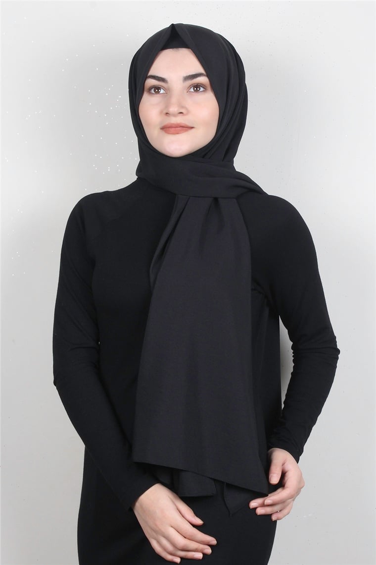 Medine İpeği Şal Lux 1363-13 Siyah