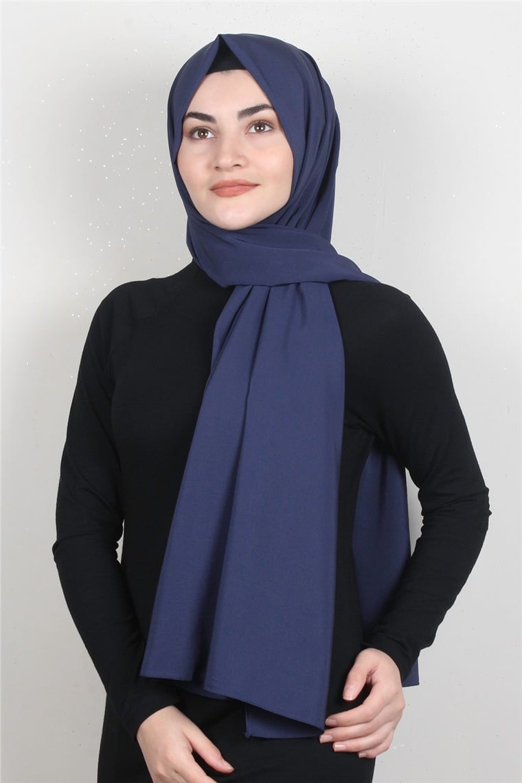 Medine İpeği Şal Lux 1363-16 Lacivert