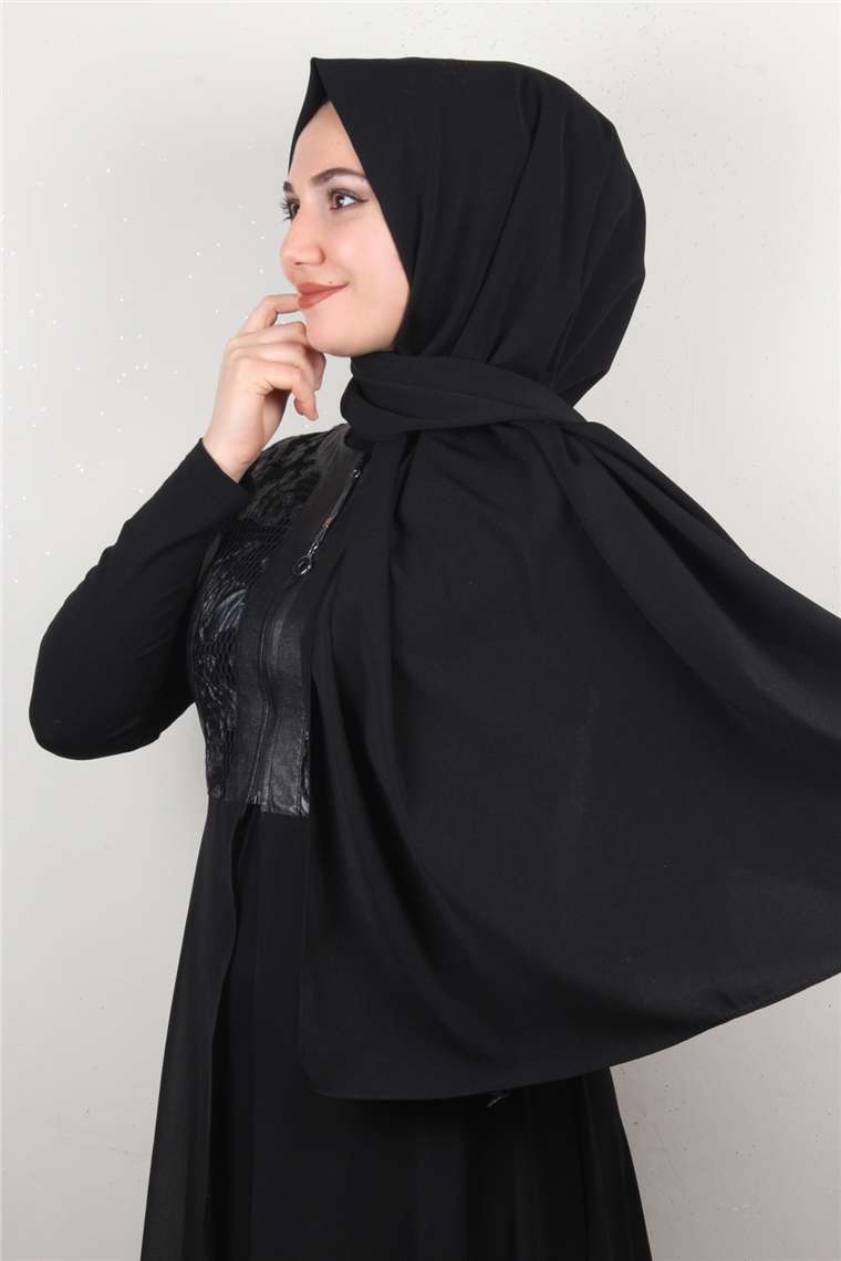 Medine İpeği Şal Lux 1363-20 Siyah